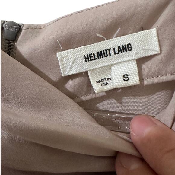 Helmut Lang Draped Cowl Neck Sleeveless Satin Tunic Top Taupe Elegant Fluid, S - Picture 2 of 8